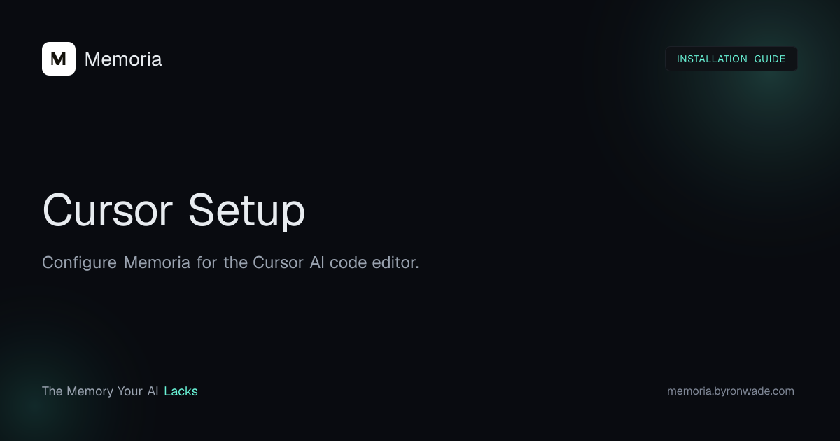 Cursor Setup | Memoria | Memoria
